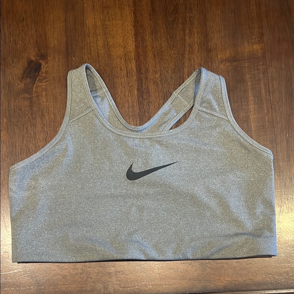 Nike Gray Sports Bra with Racerback Design- 1X